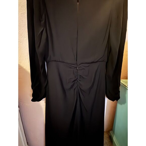 NEW MNG by Mango Classic Black Dress with Twist Front Size 8 - Picture 9 of 10